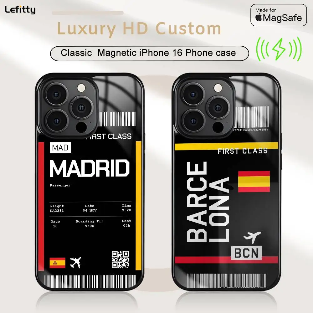 حافظة هاتف إسبانيا لهاتف آيفون 16 15 14 13 12 11 Pro Max Plus Mini Magsafe غطاء شحن لاسلكي غلاف صلب مغناطيسي #1