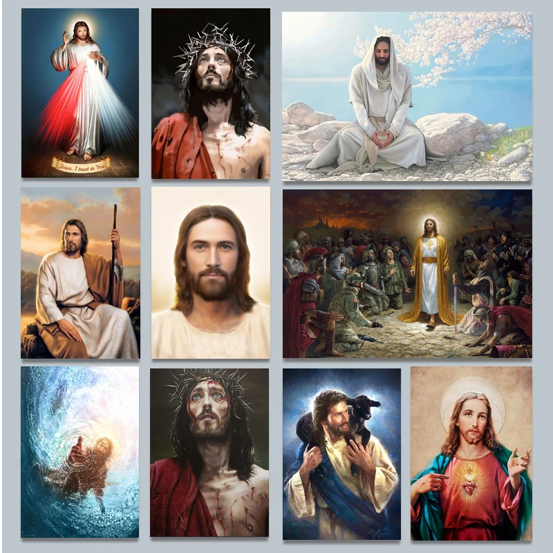 Classical Christian Jesus Christ God Print Art Canvas Poster For Living Room Decoration Home Wall Picture