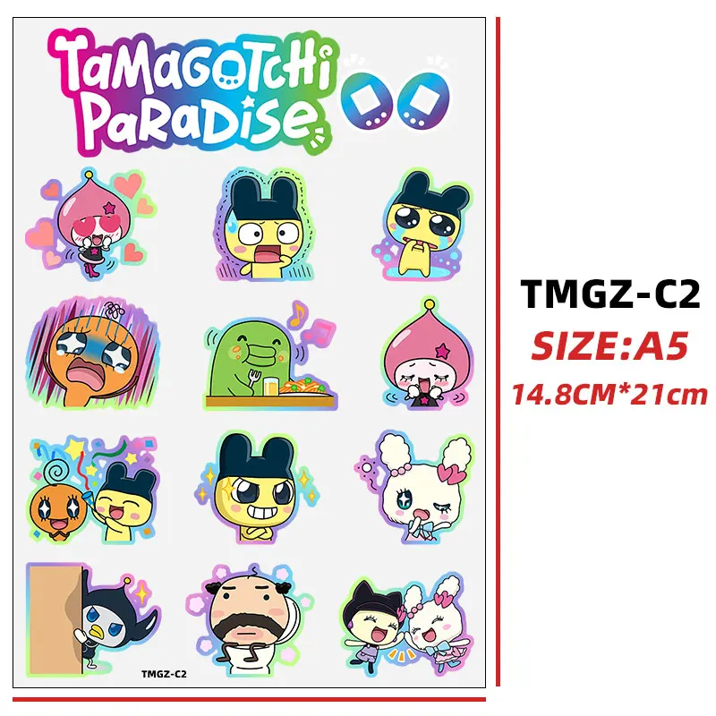 Tamagotchi DIY Sticker Planner Book A5 Size Transfer Cups Computer Luggage Sticker Decal Uvdtf Bottle Uv Dtf Car Mametchi Bachi