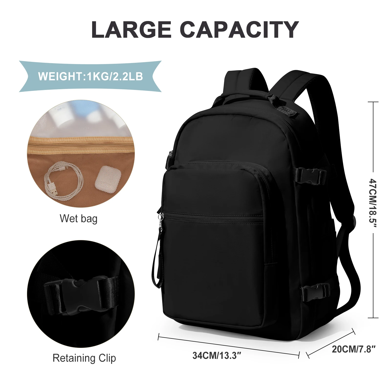 Travel Backpack Easyjet Cabin Backpack 45x36x20 Carry-Ons, Aeroplane15.6 inch Laptop Backpack, Waterproof Bussiness Backpack Men