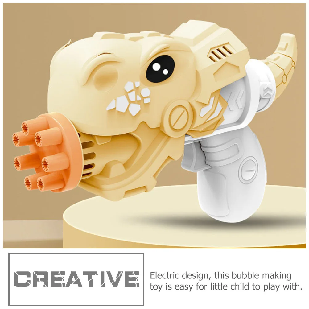 3-teilige Dinosaurier-Blasenmaschine, helle Farbe, tragbares Kunststoffgebläse für Kinder, Geburtstag, Weihnachten, Geschenk, Blasen für Kinder