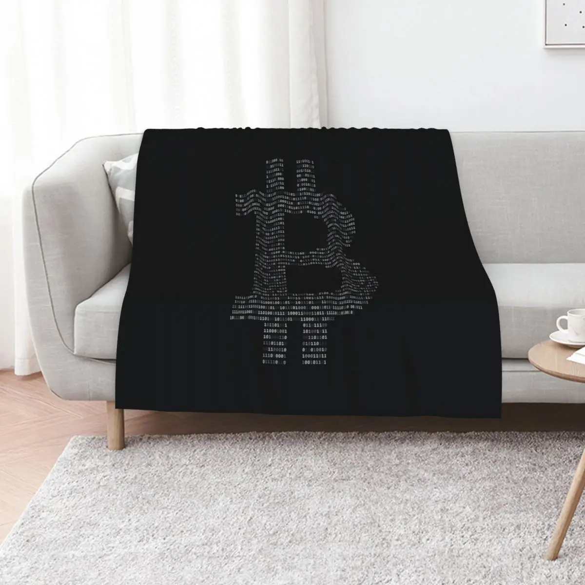 Bitcoin Binary Black Throw Blanket Hairys Luxury Thermal Weighted decorative Sofas Blankets