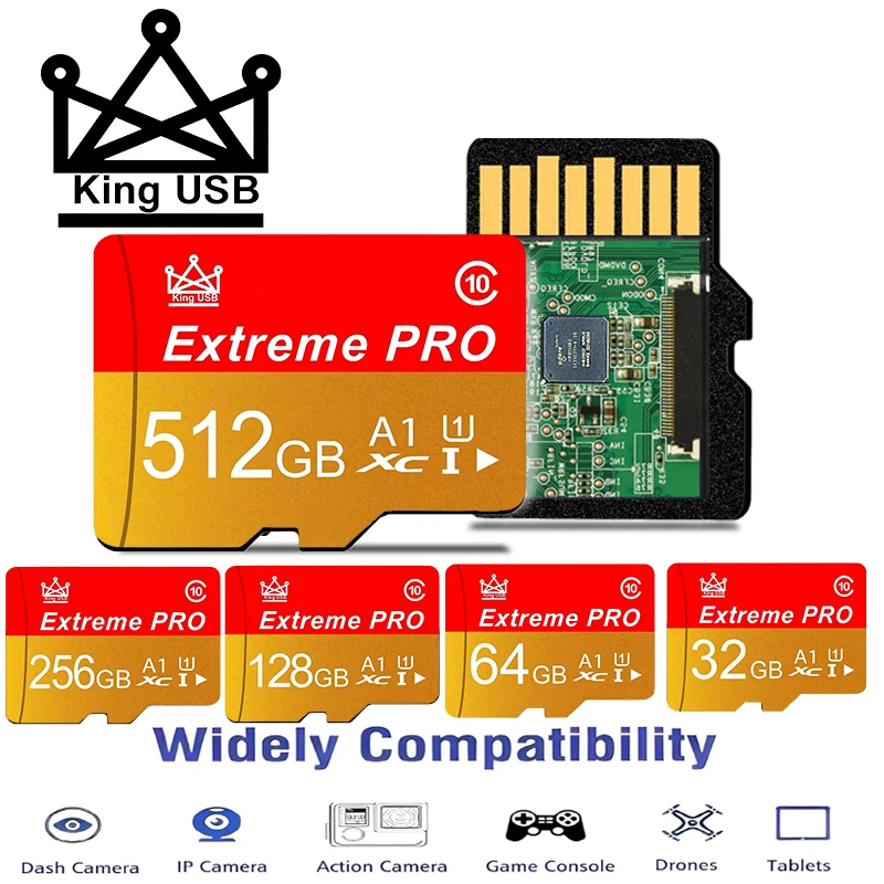 Compact Memory Card 512GB Micro TF SD Card 256GB SD Cards 128GB TF Cards 32GB U3 V60 for Drone/Tablet/Gaming Console