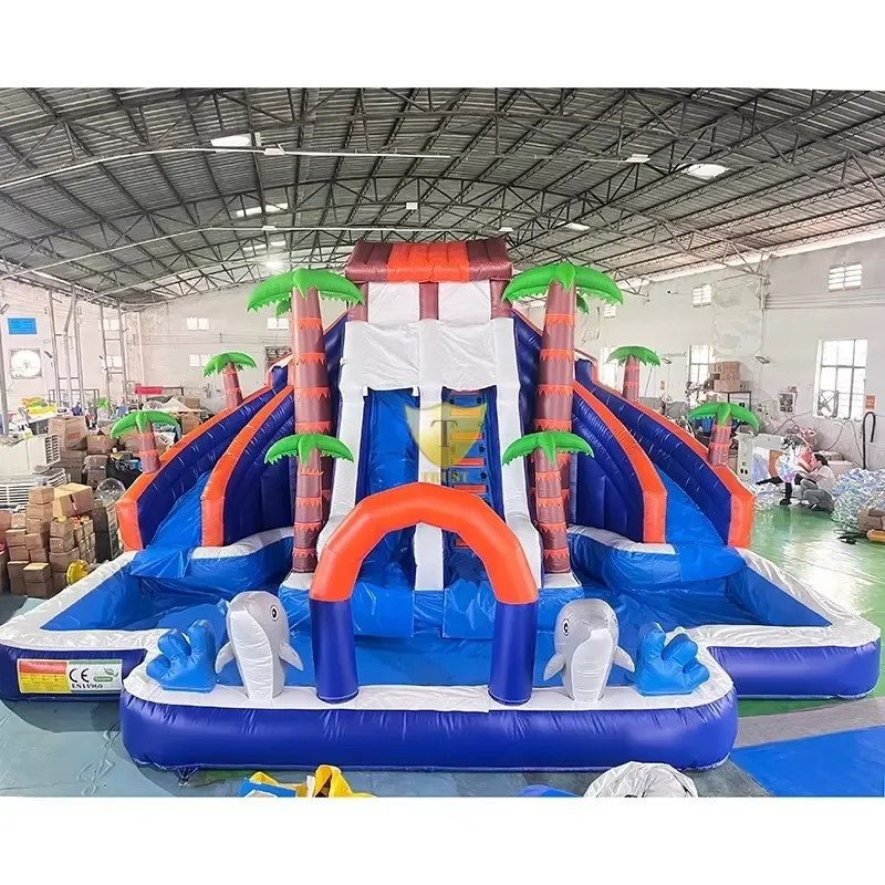 Recommended Products Wholesale Backyard Children's Tropical Giant Inflatable Water Slide Swimming Pool Inflatable House Adult