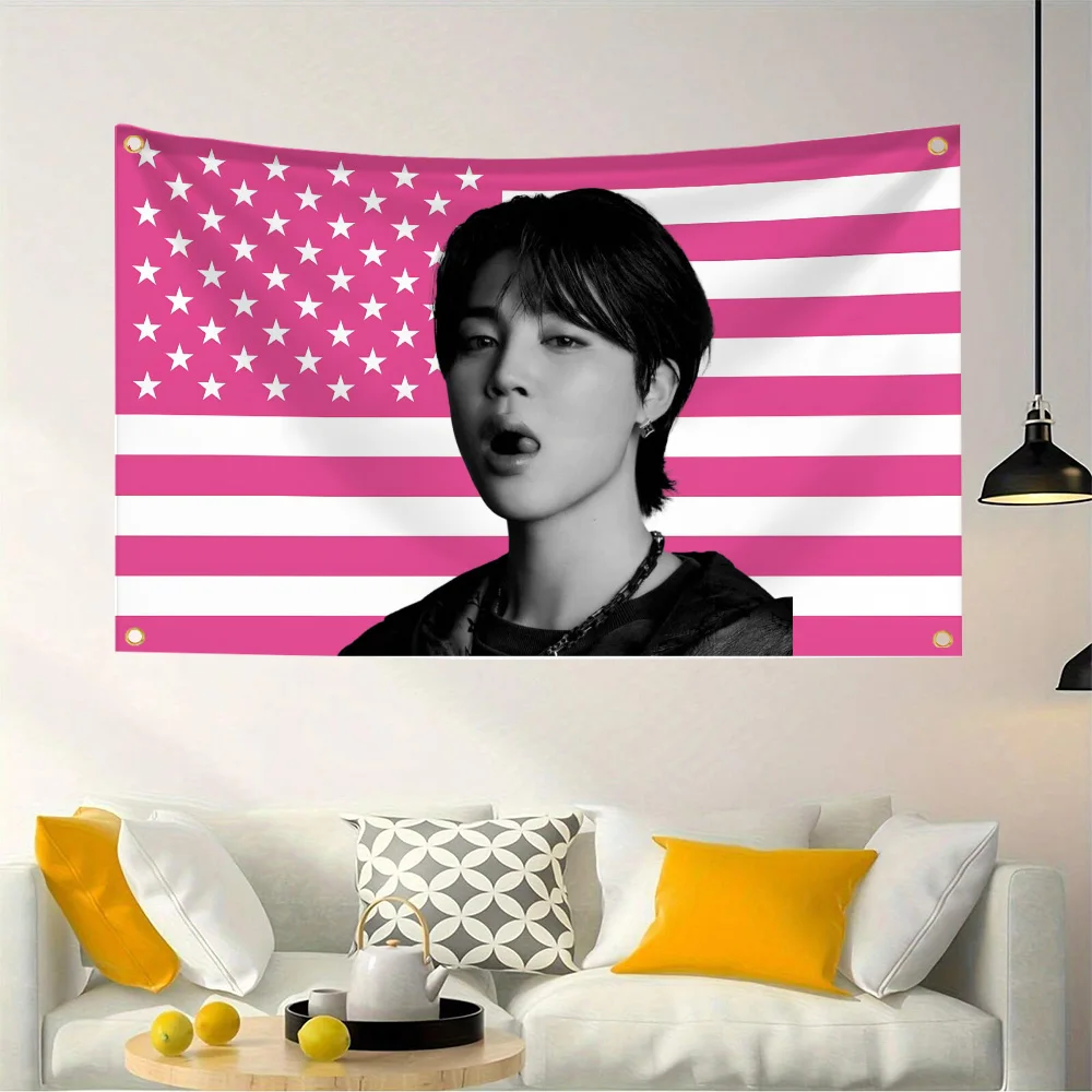 

3x5FT Jimin Park Home Decor Items Custom Flag on the Wall Outdoor Decors Funny Flags for Bedrooms Room Y2k Personalized Banners