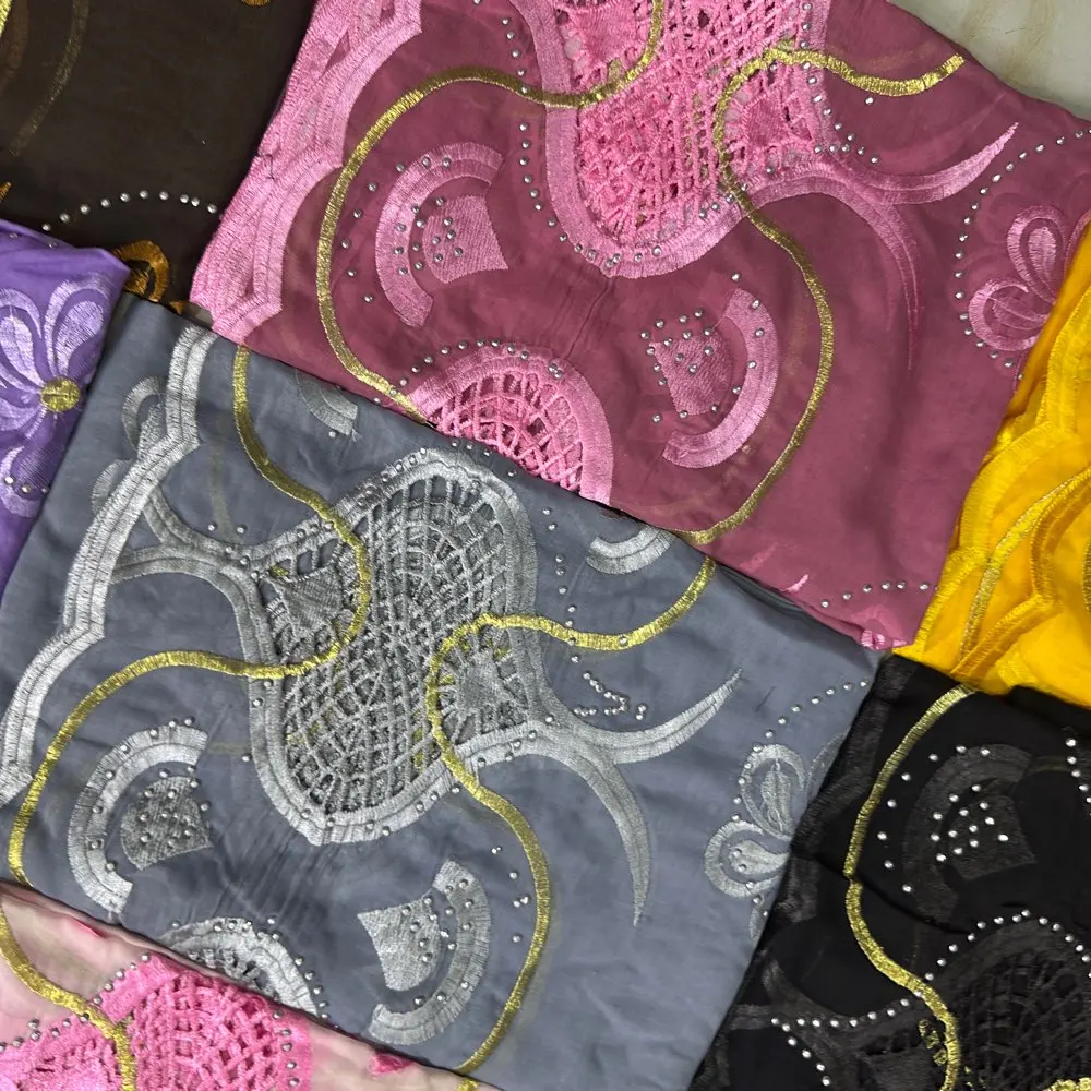 

2025 cheap Luxury Scarf Wrap Voile Hijab Embroidery Lace Quality Cotton Hijabs Muslim Women Veiling Clothing With Rhinestones