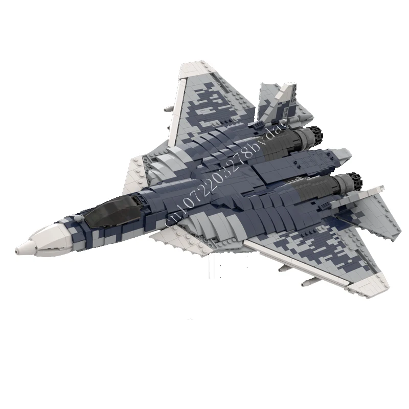 2565PCS MOC Building Blocks Su-57 Felon Plane Model DIY Assembled Bricks Aircraft Educational Creative Children Toys  Gifts