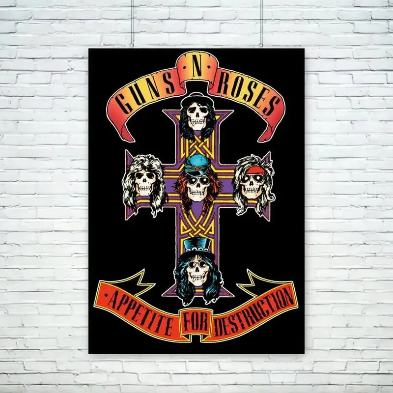 Hot Popular Vintage Rock Music Band G-Guns N Roses POSTER Pictures For Living Room Fall Decor