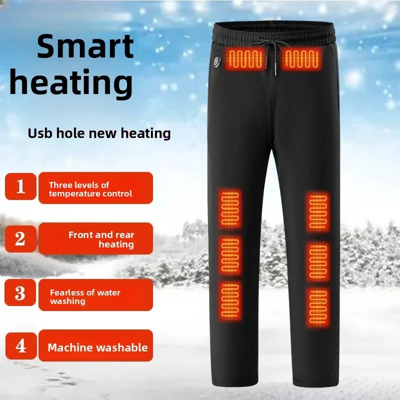 

2025 Outdoor Fishing Coldproof Pants Men's Winter 10-Zone Wool Lined Thermal Down Trousers Functional Apparel 패딩바지