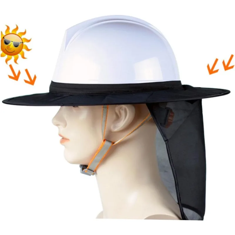 Outdoor Sun Visor Safety Helmet External Reflective Parasol Neck Protector Head Protector Safety Helmet High Visibility Mesh Hat