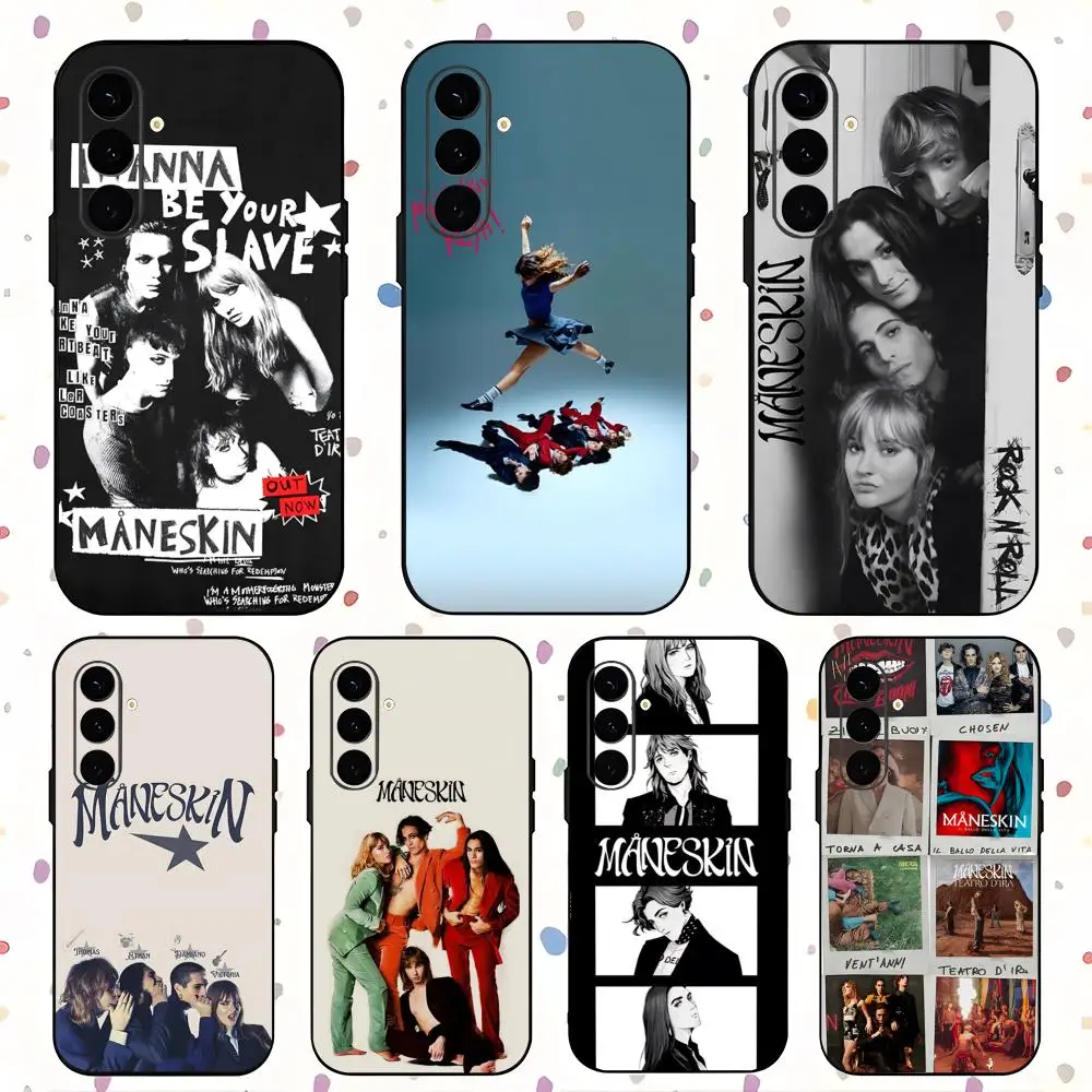 마네스킨 팝 밴드 폰 케이스 삼성 갤럭시 S25 S24 S23 S22 S21 S20 플러스 울트라 노트20 소프트 블랙
