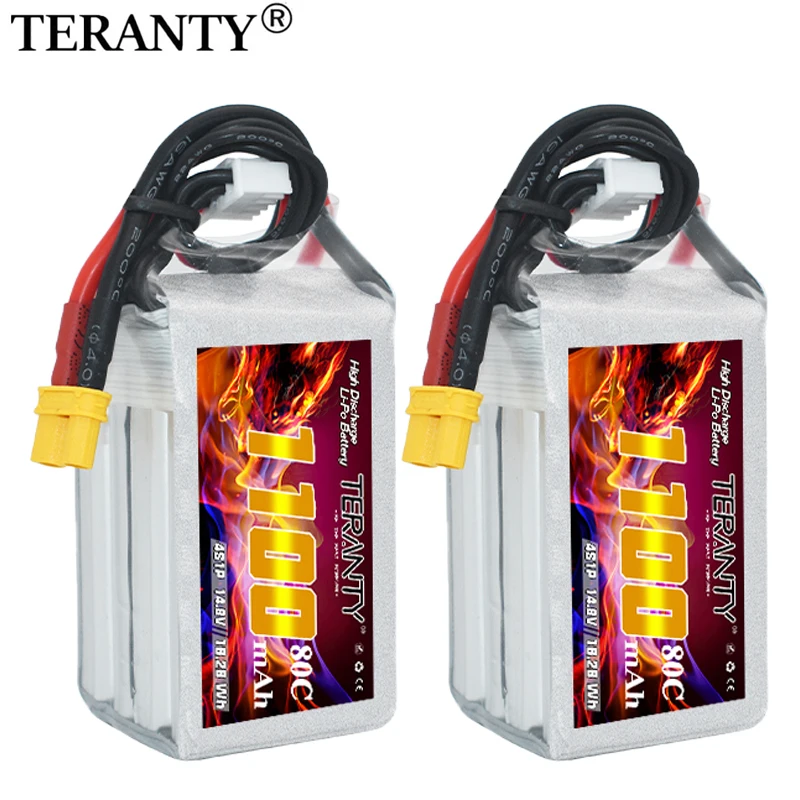 Upgraded TERANTY 4S 14.8V 80C/160C 1100mAh model drone FPV electric toy high magnification long endurance Lipo battery