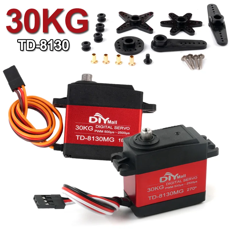 

30 кг TD8130 цифровой серводвигатель 180/270/360 градусов большой крутящий момент металлический корпус сервоприводы DIY игрушки детали для радиоуправляемого автомобиля робот лодка модель