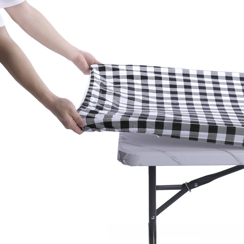 3Pcs/Set PEVA Outdoor Patio Waterproof Table Cover Back Flannel Elastic Printed Table Cover Oil-proof Heat-resistant