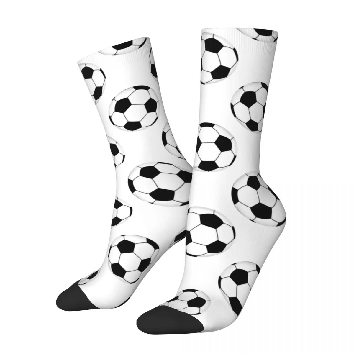 Soccer Ball Pattern Football Wrapping Paper Outfits Men Women Socks Breathable Graphic Middle Length Sock Warm Gifts