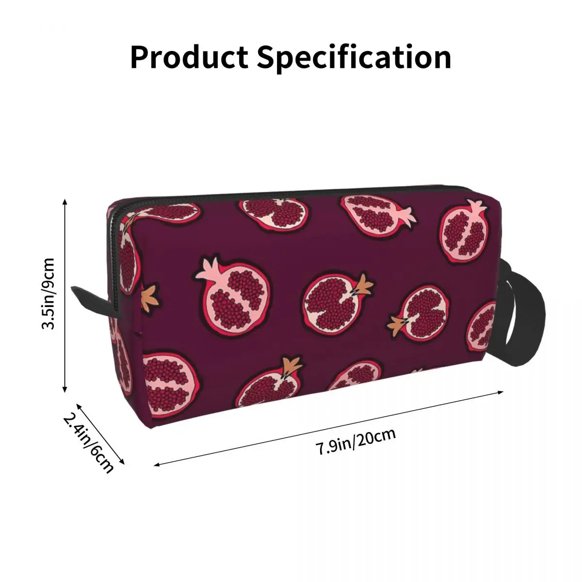 Pomegranate Pattern Makeup Bag Cosmetic Organizer Storage Dopp Kit Toiletry Cosmetic Bag for Women Beauty Travel Pencil Case