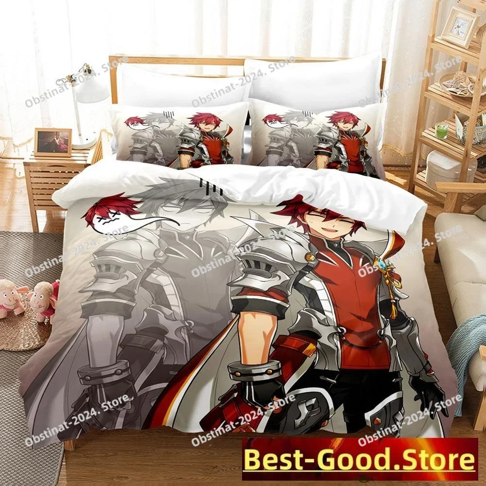 

Cool Game Elsword Bedding Set Single Twin Full Queen King Size Bed Set Adult Kid Bedroom Duvetcover Sets Anime parure de lit Bed