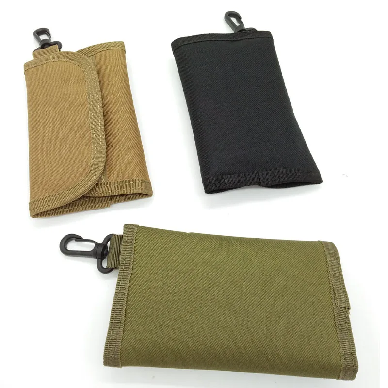 Tactical Wallet Trifold Nylon Hook and Loop Card Holder ID Window Zipper Pocket For EDC Hunting Camping Outdoor Gear