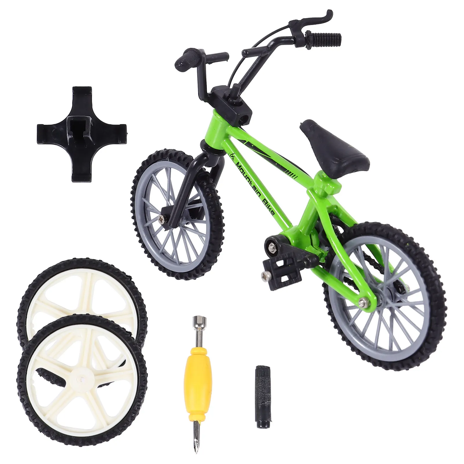 1 set 1 Set Mini Finger Bike Aluminum Alloy Desktop Sports Game Simulation Bicycle For Kids Adults Durable Fun Gift Idea Finger