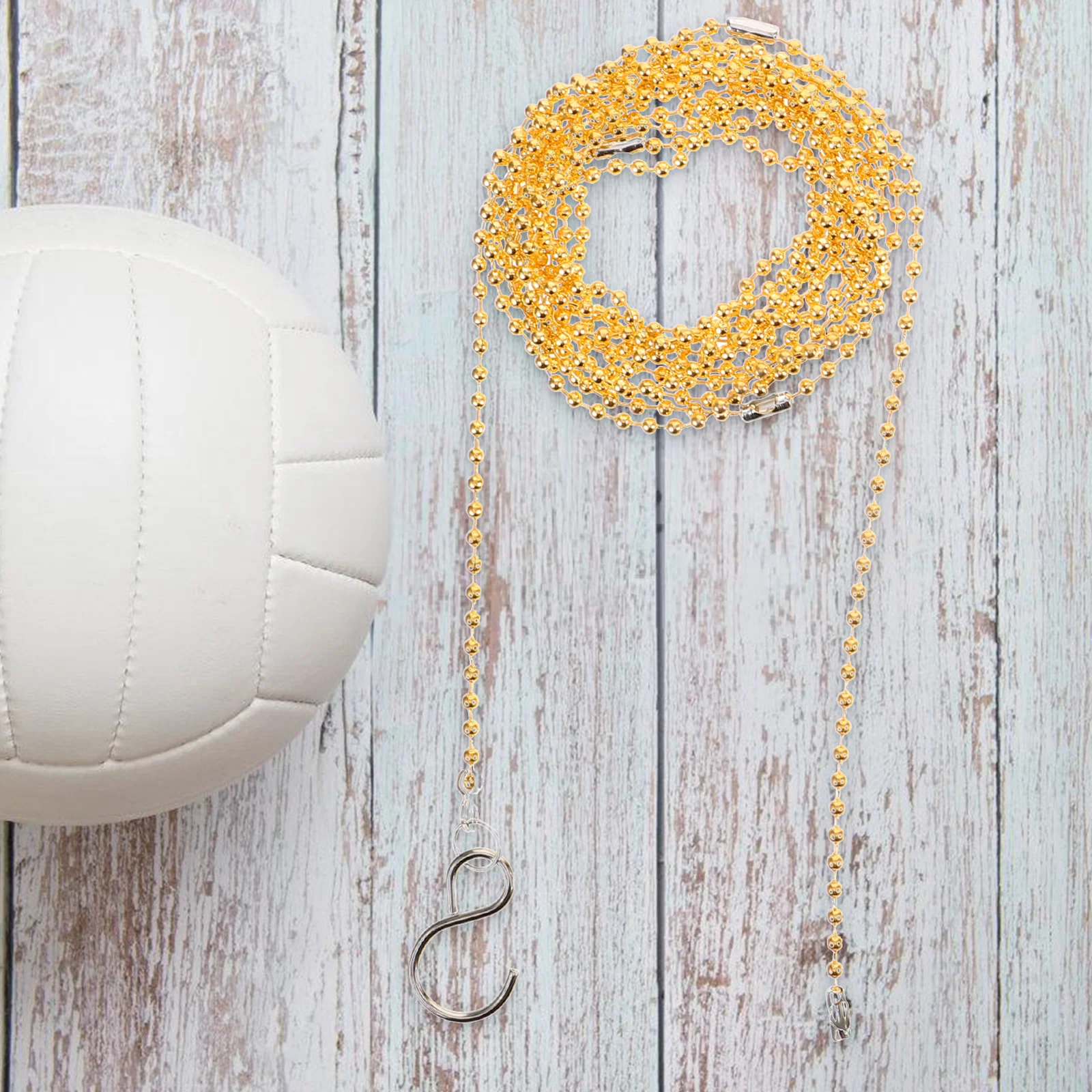 

2pcs Volleyball Measurement Chain Measure Supplies Stainless Steel Height Tool Silver Gold Portable Measuring Equipment
