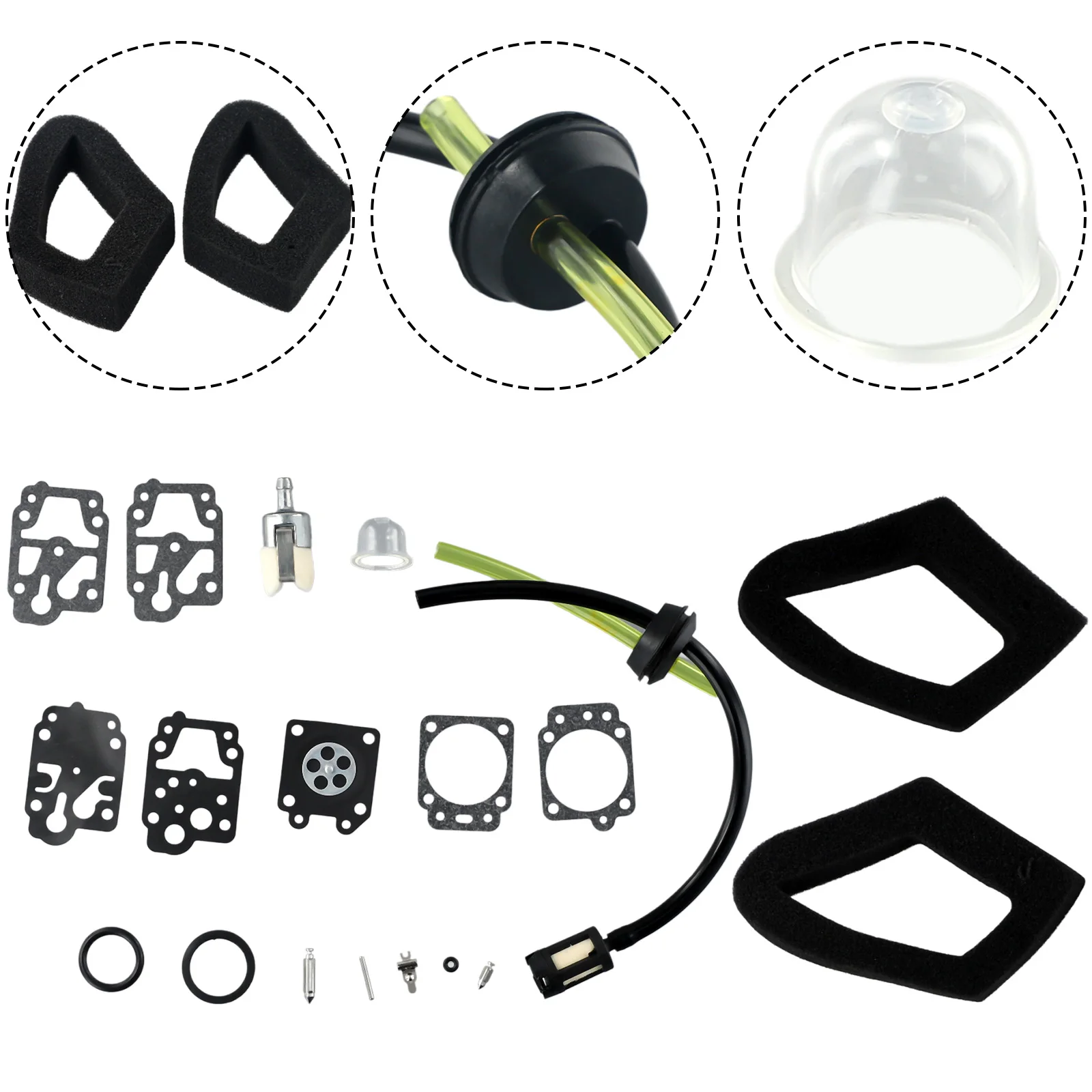 Carburetor Accessories Kit For HONDA Fuel Line Kit GX25 GX35 Gaskets HHB25 HHH25 Engine Lawn Mower Repair Replacement Parts