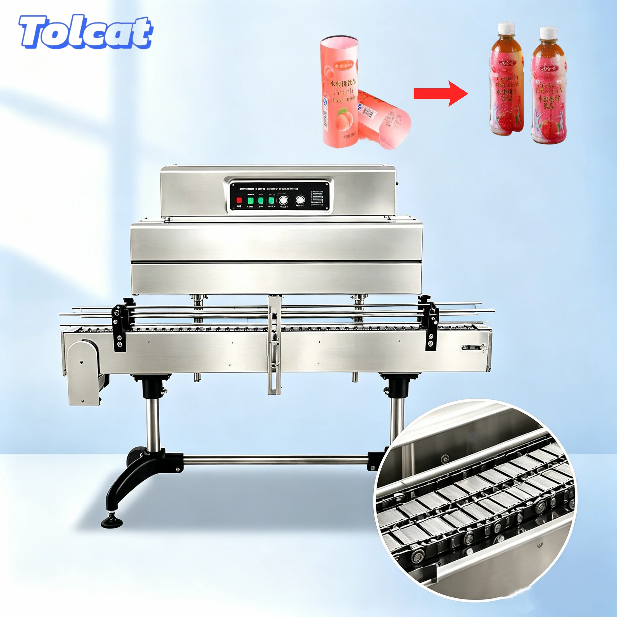 Hot Selling Thermal Heat Bottle Cap Seal Shrink Tunnel Shrink Sleeve Wrapping Machine