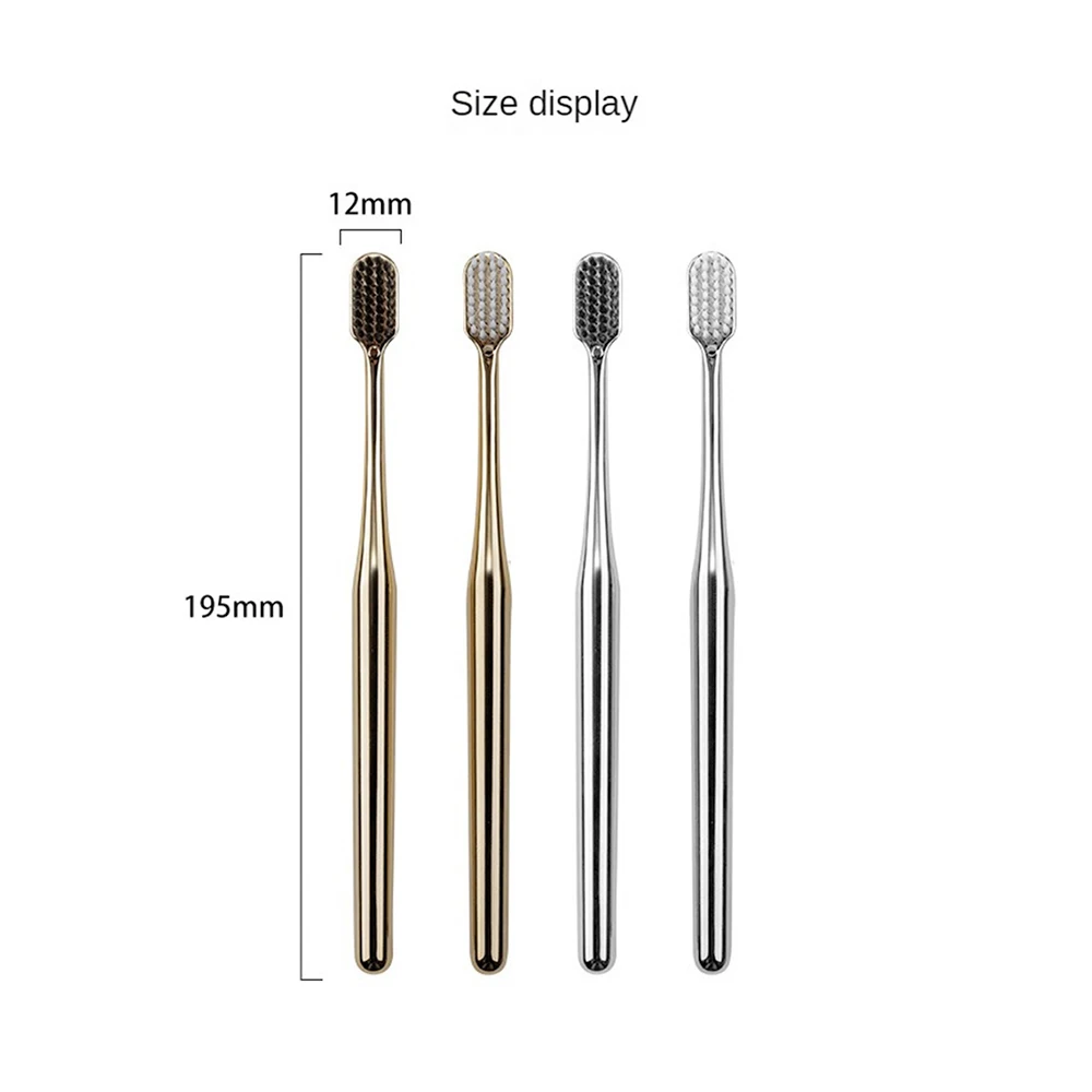 Luxury Soft Toothbrush Men Women Adult Tooth Brush Gold Silver Brushes Elegance Gentle Toothbrushes Drop Shipping