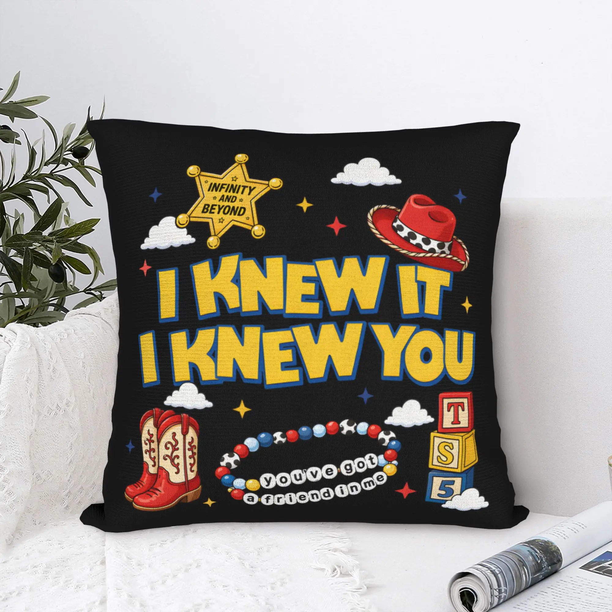 I Knew It I Knew You Western Bestie Square Pillow Case TS5 Cushion Covers Zippered Decor Throw Pillow Case Cover for Home