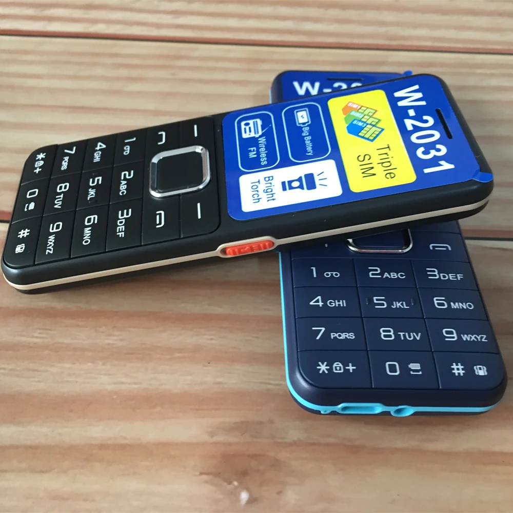 2026 BigHorn 3SIM Push Button Mobile Phone 2.4' Display Three SIM Bluetooth Flashlight MP3 MP4 Wireless FM Camera Vibration