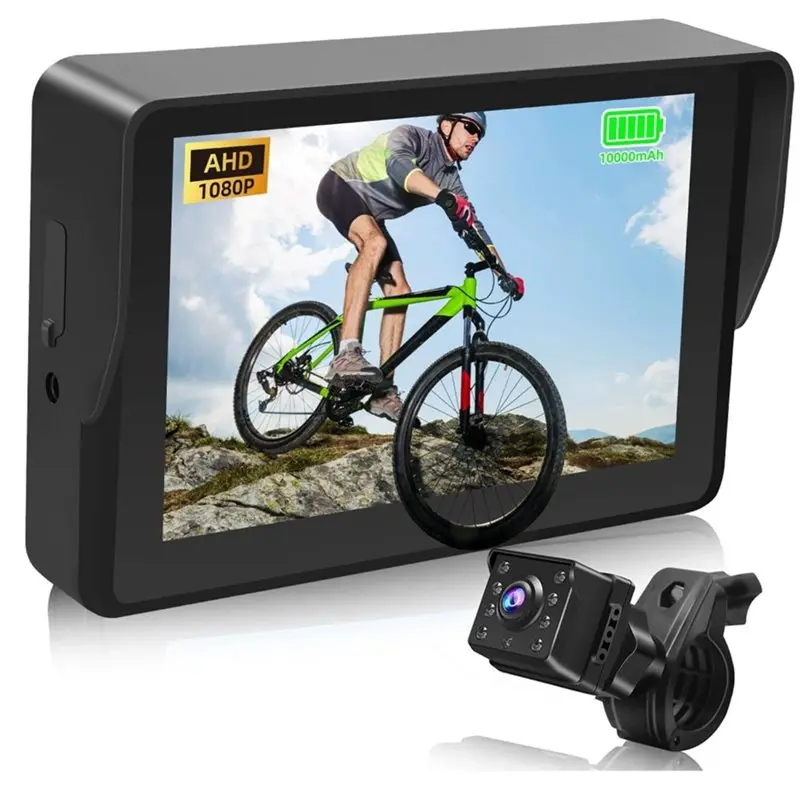

Rear View Camera For Mountain Bike E-Bike 1080P 5" HD Display Screen Bicycle Mirror
