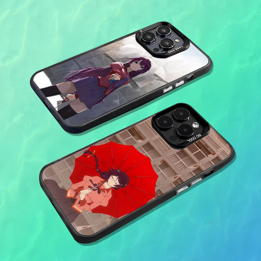 

M-Monogatari Series Phone Case For iPhone 16,15,14,13,12,11,Mini,Pro,MAX Black Matte Shockproof Cover