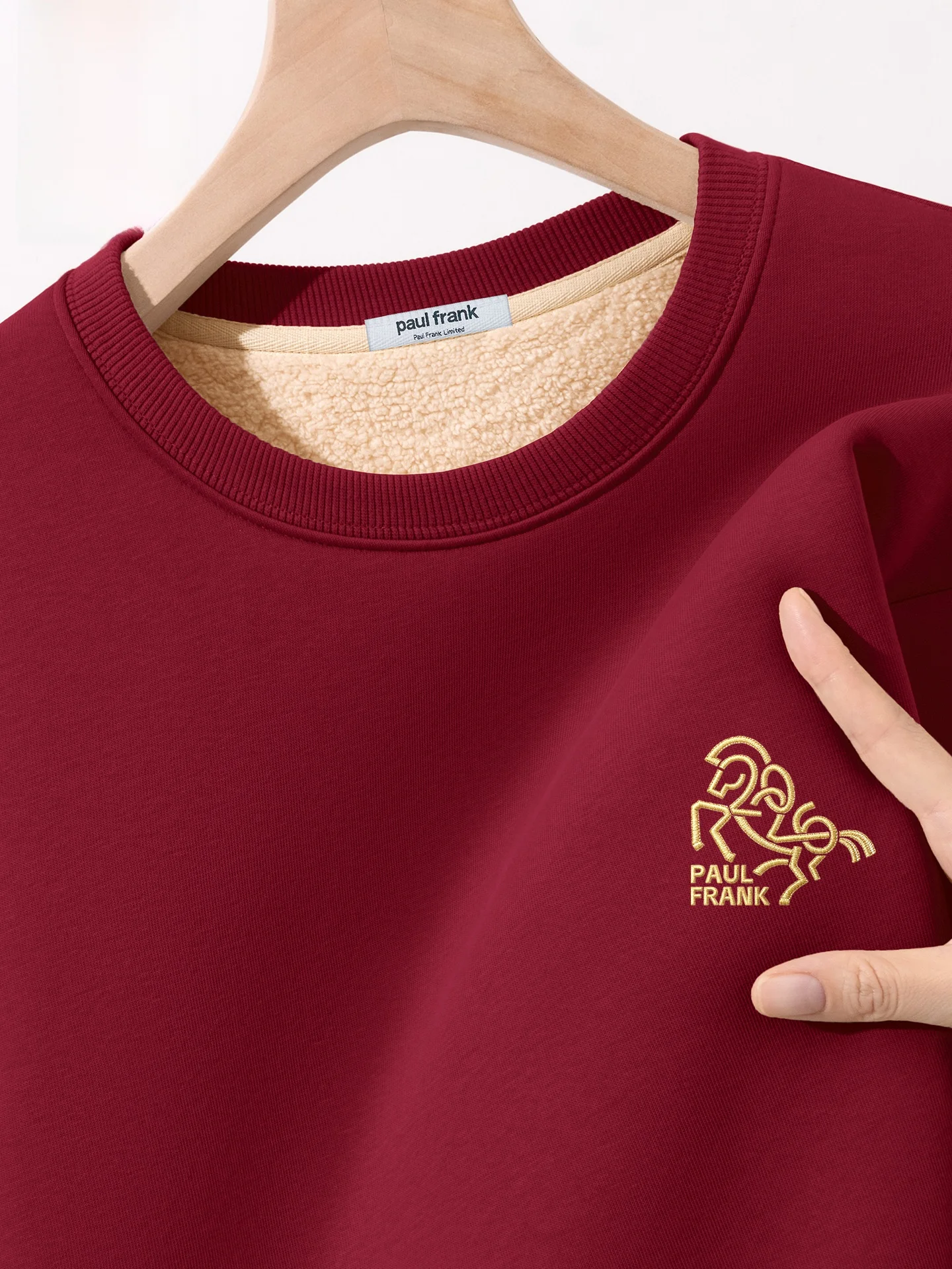 

Красная толстовка с капюшоном на флисовой подкладке, новогодняя одежда к Году Обезьяны, повседневная теплая двухслойная утолщенная толстовка из хлопка и полиэстера