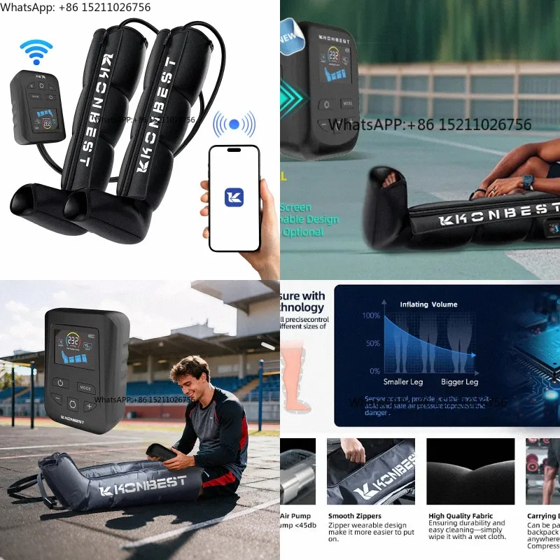 High Performance Quiet Four Chamber Sequential Compression Improved Circulation Muscle Recovery Relaxation Pressotherapy Boots