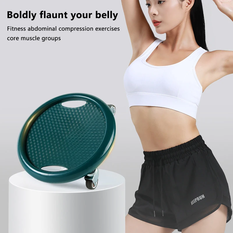 Tabla de ruedas abdominales multifuncional para mujer con tapete, 360 ° Giratorio, para gimnasio de control de peso de barriga para quemar grasa de cuerpo completo