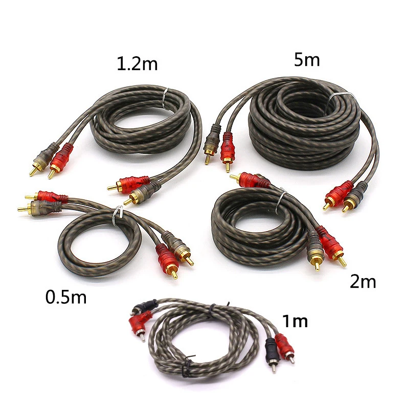 Ofc audio kabel sygnałowy 2 męskie do 2 męskie samochodowy sprzęt audio wzmacniacz kabel RCA złącze RCA 0.5m/1.2m/2 m/3m/5m kabel RCA do samochodu