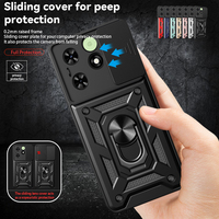 For Tecno Spark GO 2024 Case Slide Camera Protect Phone Cases For Tecno Spark 20 20C Pop 8 Magnetic Ring Stand Armor Back Cover