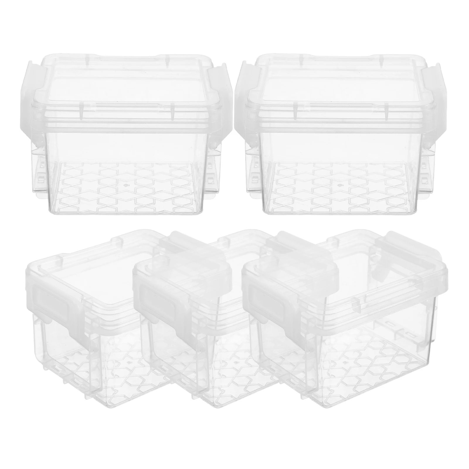 

5pcs Transparent Boxes Desk Organizer Portable Clear Containers Plastic Boxes for Crafts Clear Storage Organizer Home