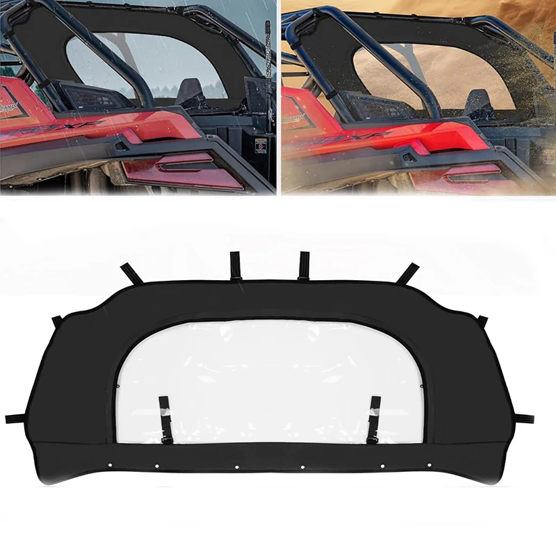 Soft Rear Windshield For 2020-2024 2025 RZR PRO XP / Turbo R Dust Stopper UTV Back Window Panel  Rainproof UTV Accessories