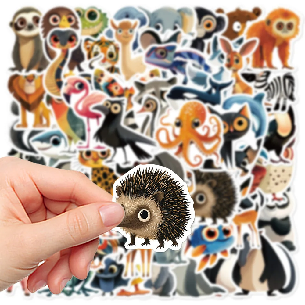 55 Stuks Cartoon Dier Sticker Leuk Speelgoed Spel Tag DIY Gift Afdichting Label Kinderen Label Dank U Stickers Decoratie Benodigdheden