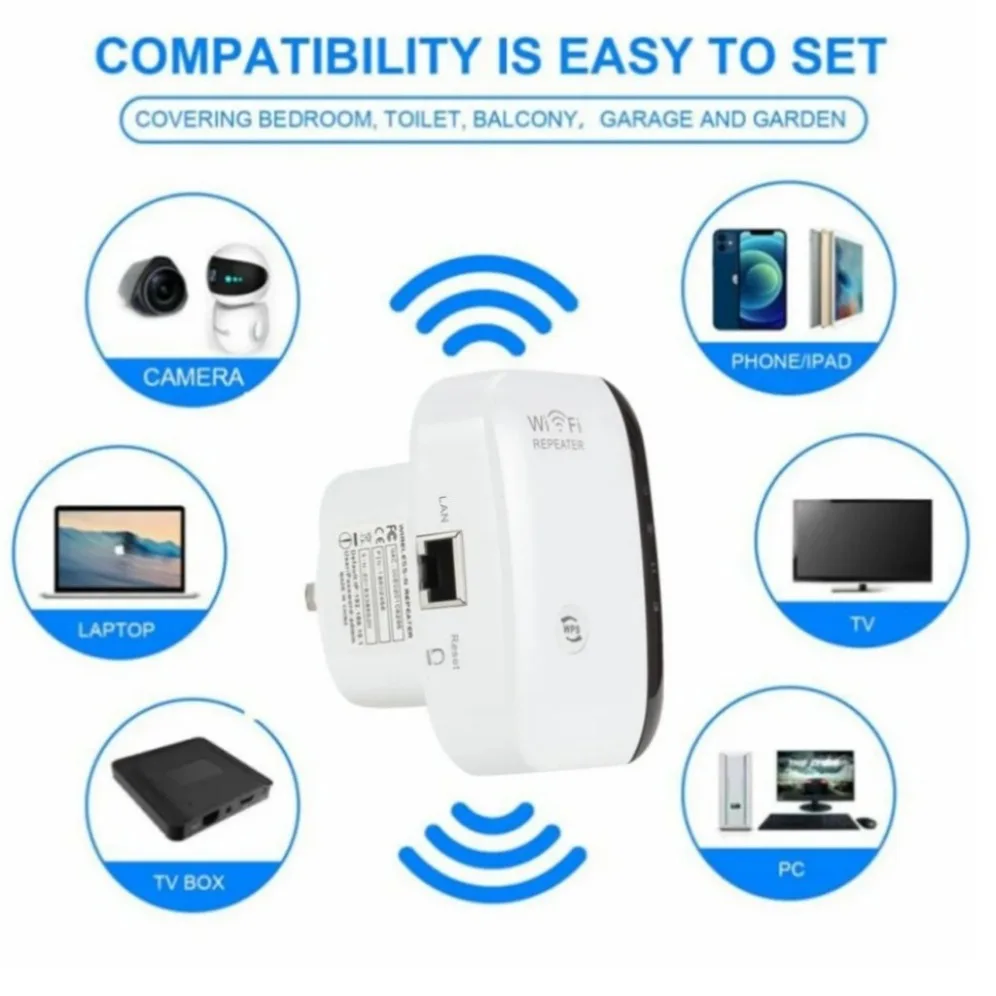 Ripetitore WiFi Wireless 300Mbps Extender WiFi 2.4G 802.11n/b/g amplificatore di segnale di rete ripetitore WiFi Wireless a lungo raggio