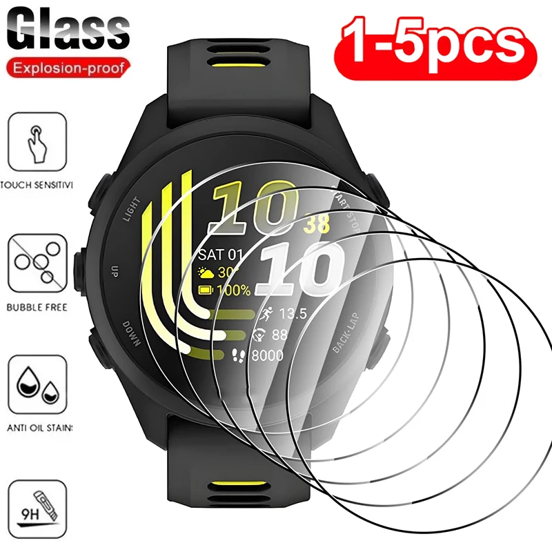 1-5Pcs Tempered Glass for Garmin Forerunner 170 Screen Protector Accessories HD-Clear Anti-Scratch Watch Film Protectice Cover