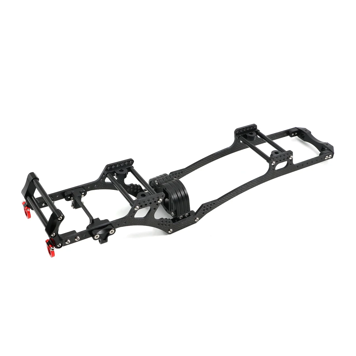 LCG Carbon Fiber Chassis Kit Frame Rail Skid Plate Gearbox Bumper Set for SCX10 1/10 RC Crawler Car DIY