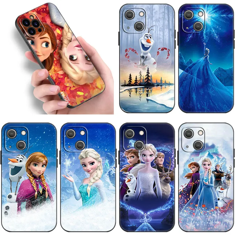 Frozen Olaf Elk Elsa Black Phone Case For Samsung Galaxy S24 Ultra S23 Plus S21 FE S22 Ultra S20 FE 5G S10E S10 Lite S9 Plus