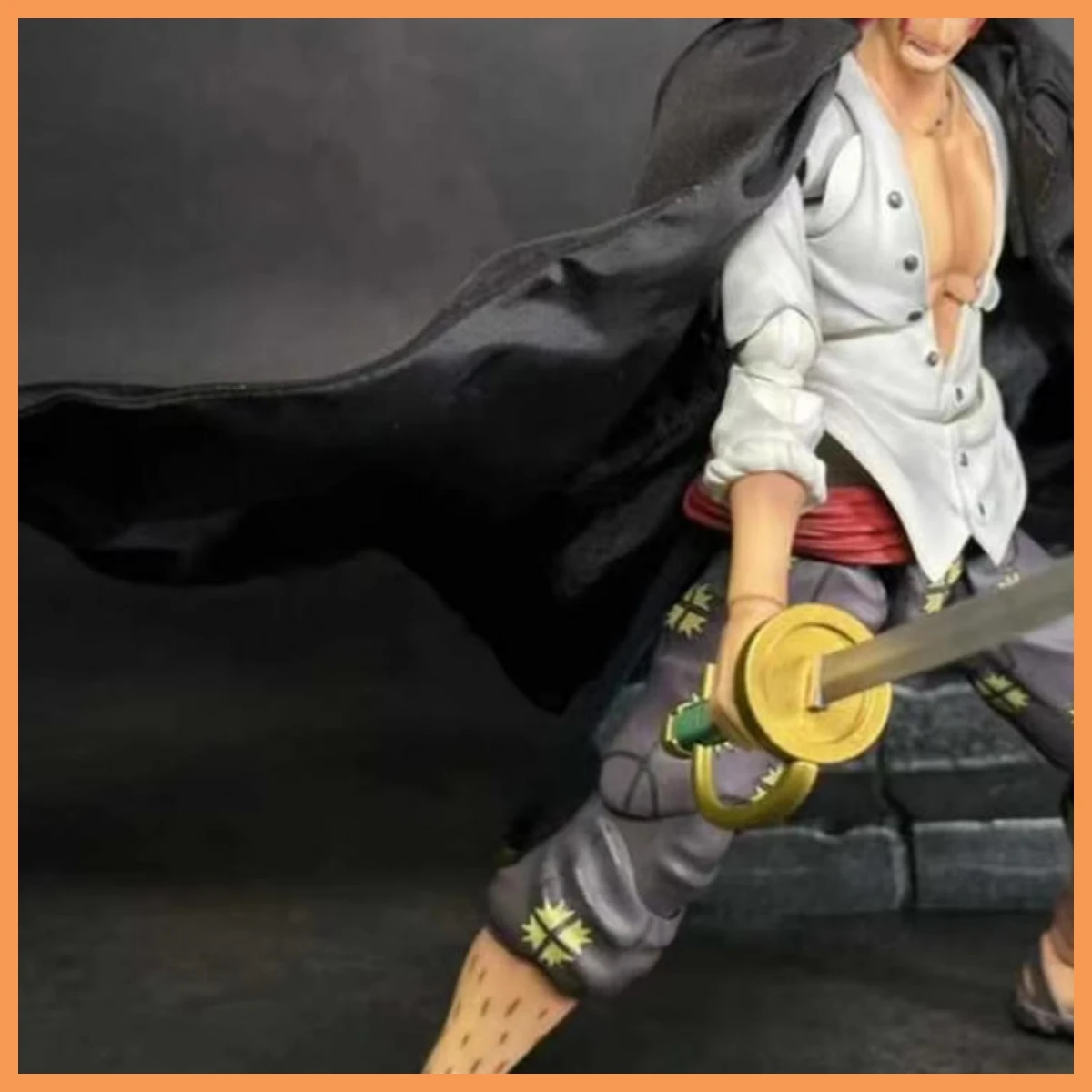 

Handmade Classic Anime Character Red Haired Shanks about 16CM Black Cloak Clothing Accessories For VAH Action Figures Body