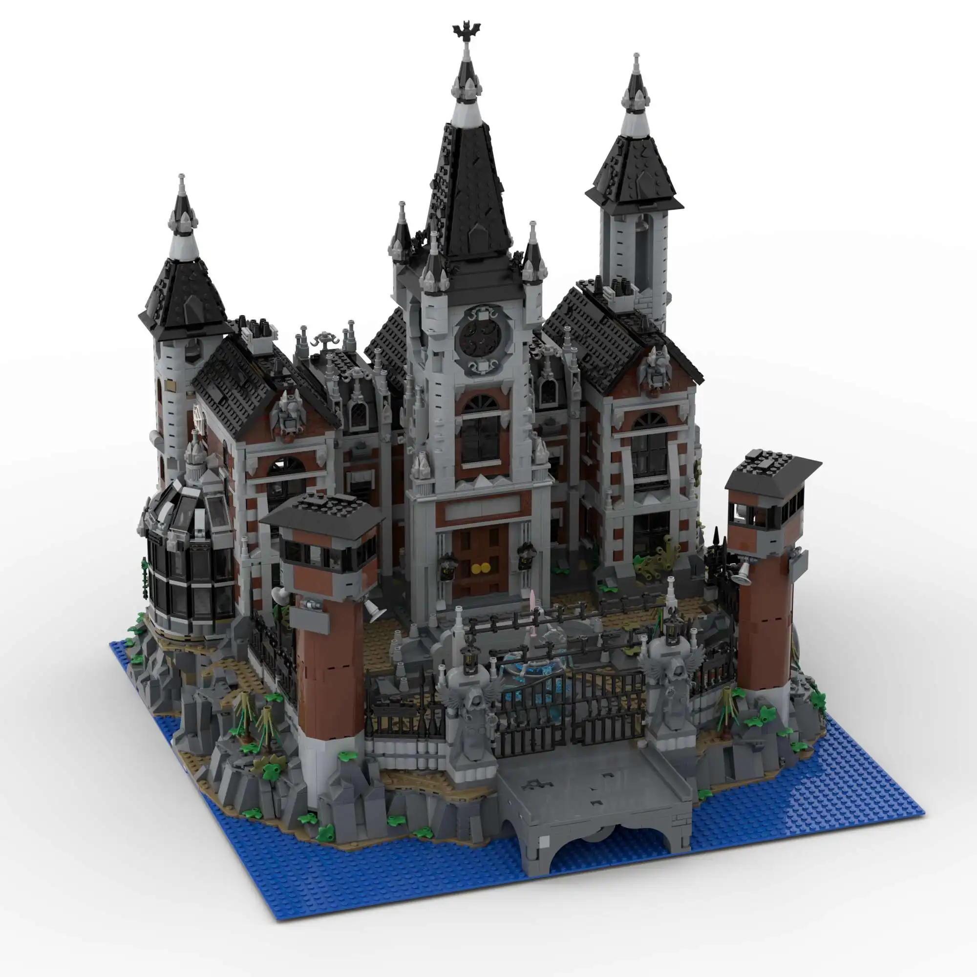 ตัวต่อ MOC Arkham Asylum 6726 ชิ้น แบบจำลองสถาปัตยกรรมโมดูลาร์ ของเล่นประกอบสำหรับผู้ใหญ่ ของขวัญ