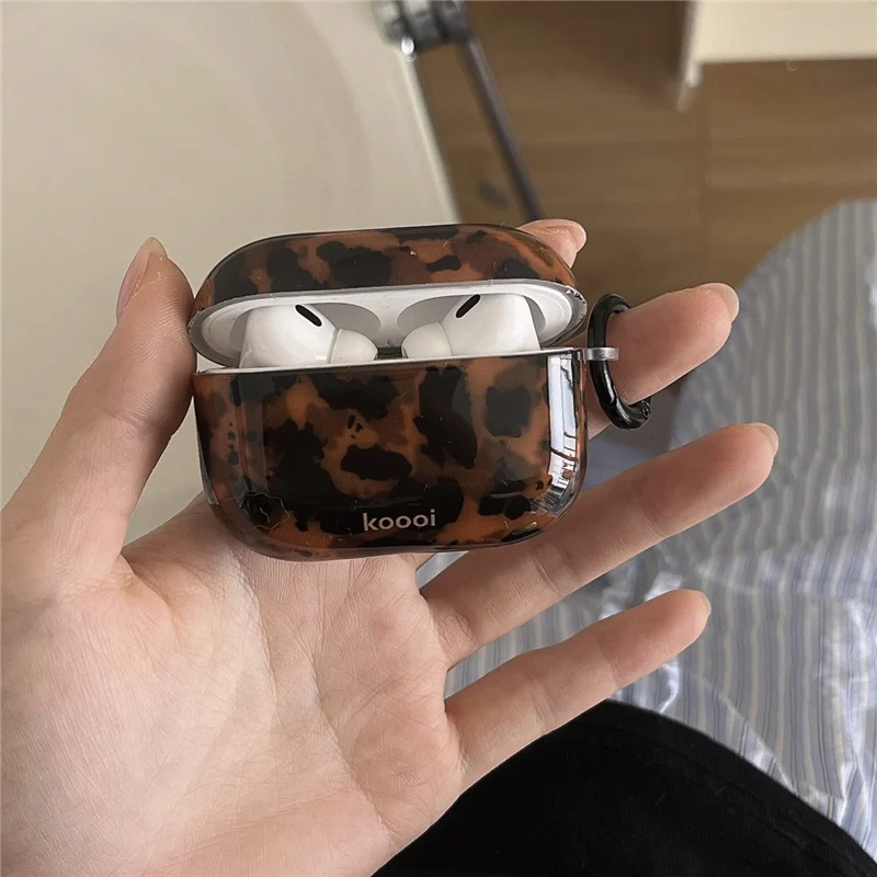 Etui silikonowe Retro bursztynowe Leopard do iphone 15 13 14pro 15 pro max Bezprzewodowe etui na słuchawki Bluetooth do airpods 3 2 pro 2 cover