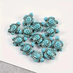 20 / vibrant turtle turquoise natural stone beads for Diy beaded jewelry accessories, necklaces, earrings.