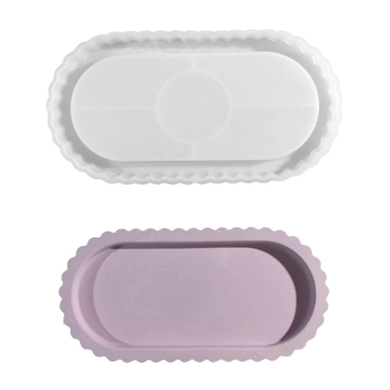 

Home Decoration Large Oval Tray Sturdy Silicone Mould for Resin and Concrete
