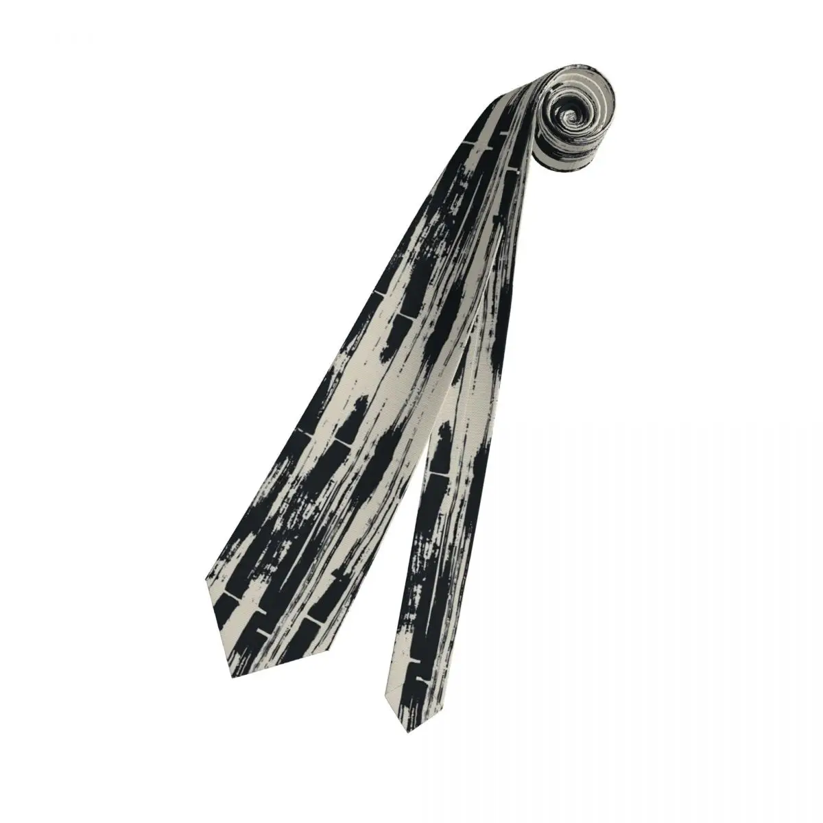 Cravatta nera con stampa Shibori Novità Cravatte casual per uomo Cravatte con colletto di qualità per festa di nozze Accessori per cravatte grafiche