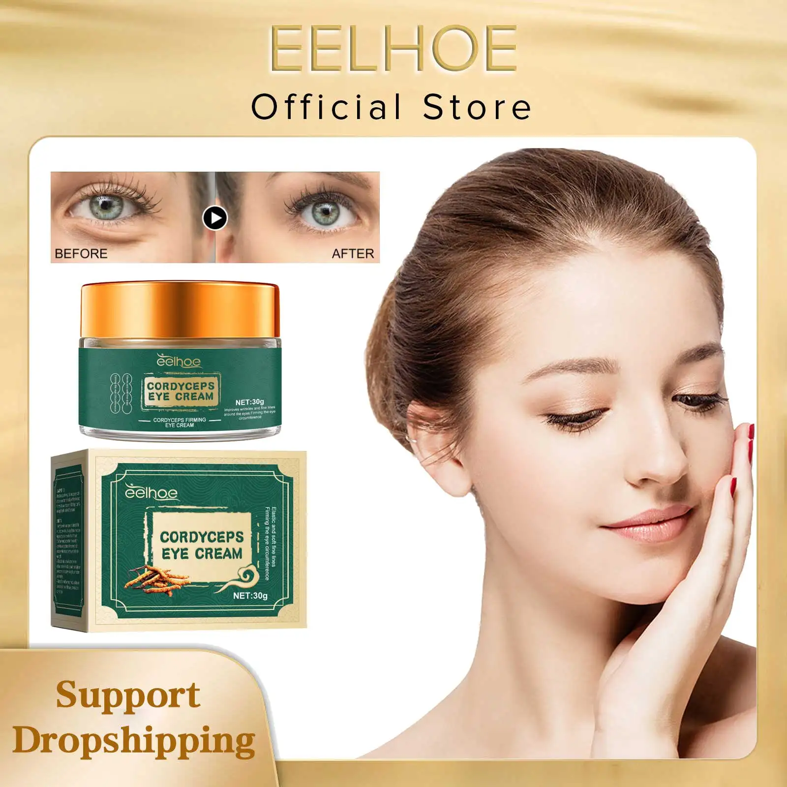 

EELHOE Anti Puffiness Eye Cream Fading Dark Circles Lightening Firming Fine Line Moisturizing Under Eyes Wrinkle Removal Cream